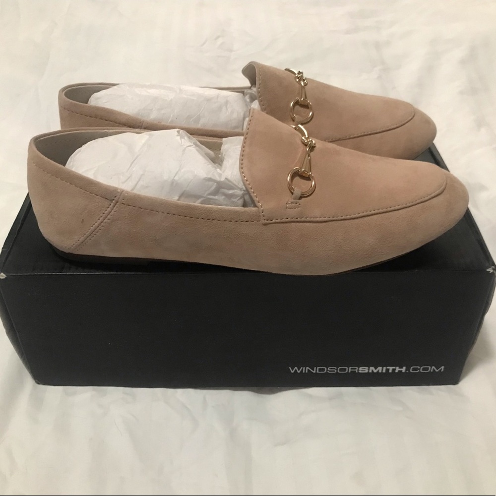 Windsor Smith Dani Noug Beige Suede Women's Flat Shoes Size 7.5
